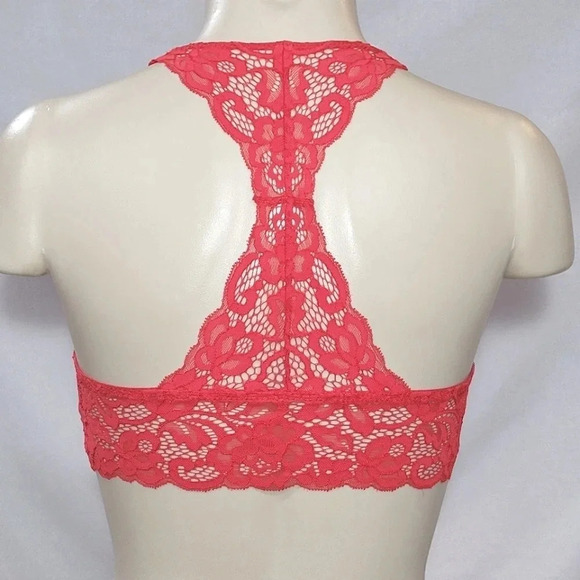 SMALL Xhilaration Push Up Racerback Lace Bra Bralette Beach Pink New with Tags - Picture 3 of 5